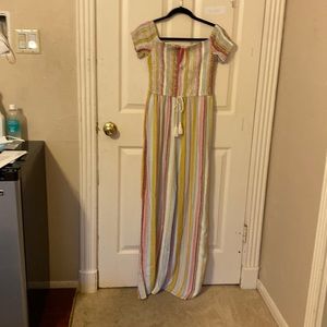 Target multicolored striped pastel jumpsuit. Off Xhilaration brand. Size S.